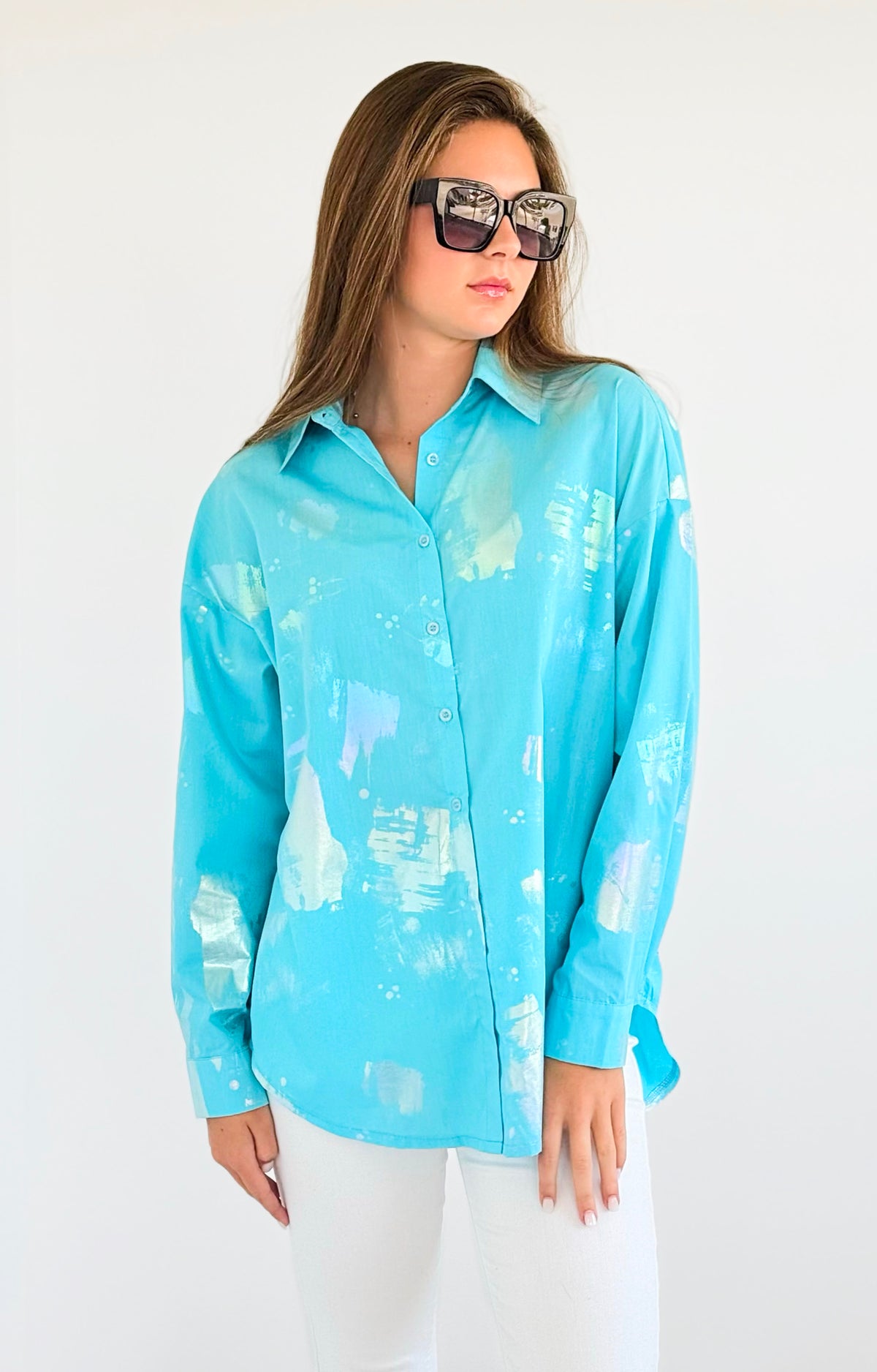 High-Shine Knot Blouse-130 Long Sleeve Tops-Hot & Delicious-Coastal Bloom Boutique, find the trendiest versions of the popular styles and looks Located in Indialantic, FL