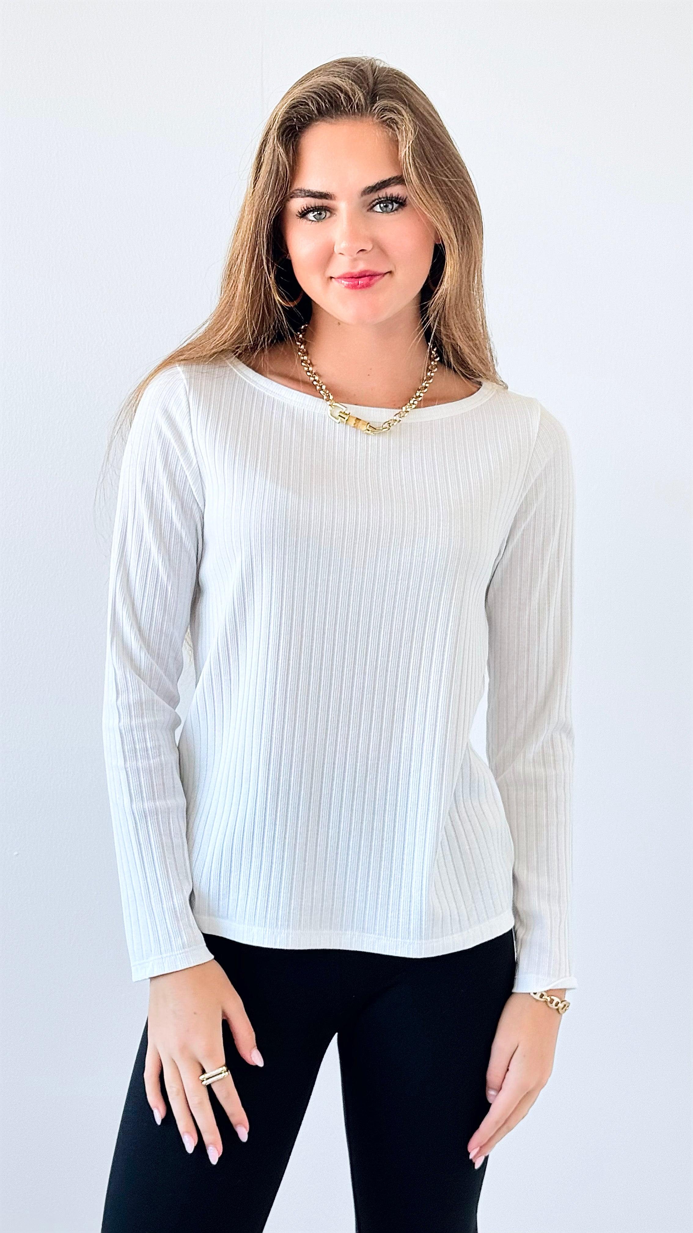 Cozy Ribbed Long Sleeve Top-110 Long Sleeve Tops-Yummie-Coastal Bloom Boutique, find the trendiest versions of the popular styles and looks Located in Indialantic, FL