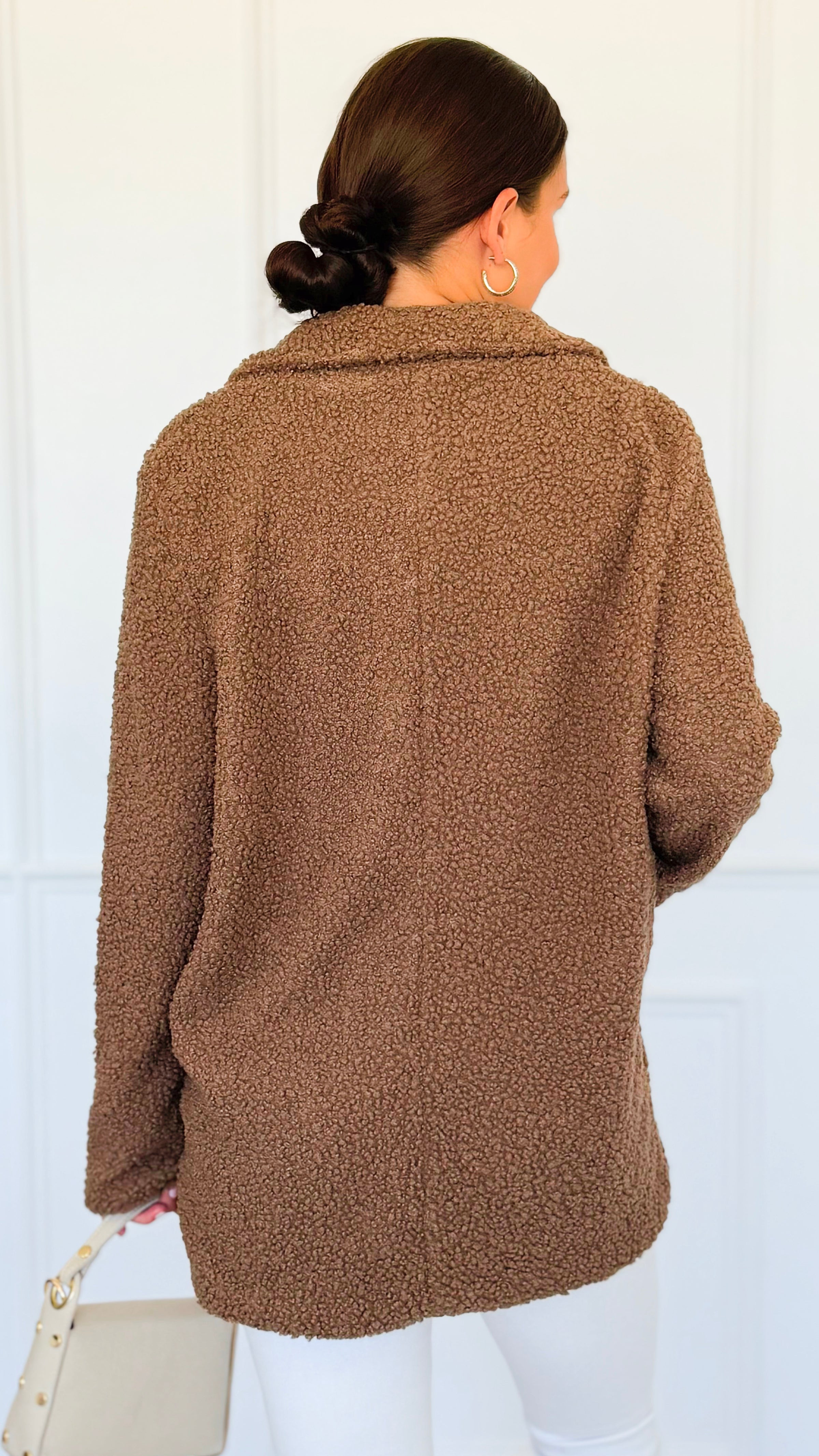 Cozy Up Sherpa Coat - Mocha-160 Jackets-26 International-Coastal Bloom Boutique, find the trendiest versions of the popular styles and looks Located in Indialantic, FL