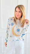 Evil Eye Italian St Tropez Knit-140 Sweaters-Italianissimo-Coastal Bloom Boutique, find the trendiest versions of the popular styles and looks Located in Indialantic, FL