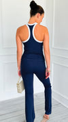 On-Track 2pc Athleisure Set-Navy/White-210 Loungewear/Sets-RAE MODE-Coastal Bloom Boutique, find the trendiest versions of the popular styles and looks Located in Indialantic, FL