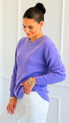 Round Neck Basic Sweater - Lavender-140 Sweaters-Zenana-Coastal Bloom Boutique, find the trendiest versions of the popular styles and looks Located in Indialantic, FL