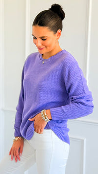 Round Neck Basic Sweater - Lavender-140 Sweaters-Zenana-Coastal Bloom Boutique, find the trendiest versions of the popular styles and looks Located in Indialantic, FL