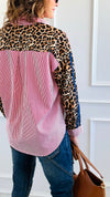 Wild Remix Button Down Top-110 Long Sleeve Tops-JODIFL-Coastal Bloom Boutique, find the trendiest versions of the popular styles and looks Located in Indialantic, FL