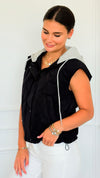 Hood On Quilted Zip Vest-160 Jackets-Love Tree Fashion-Coastal Bloom Boutique, find the trendiest versions of the popular styles and looks Located in Indialantic, FL
