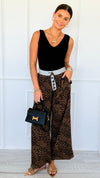 Midnight Safari Drawstring Pants-170 Bottoms-ODDI-Coastal Bloom Boutique, find the trendiest versions of the popular styles and looks Located in Indialantic, FL
