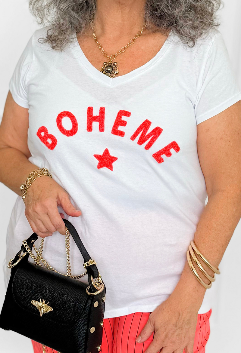 Starlit Spirit Italian T-Shirt-110 short Sleeve Top-LY PARIS-Coastal Bloom Boutique, find the trendiest versions of the popular styles and looks Located in Indialantic, FL