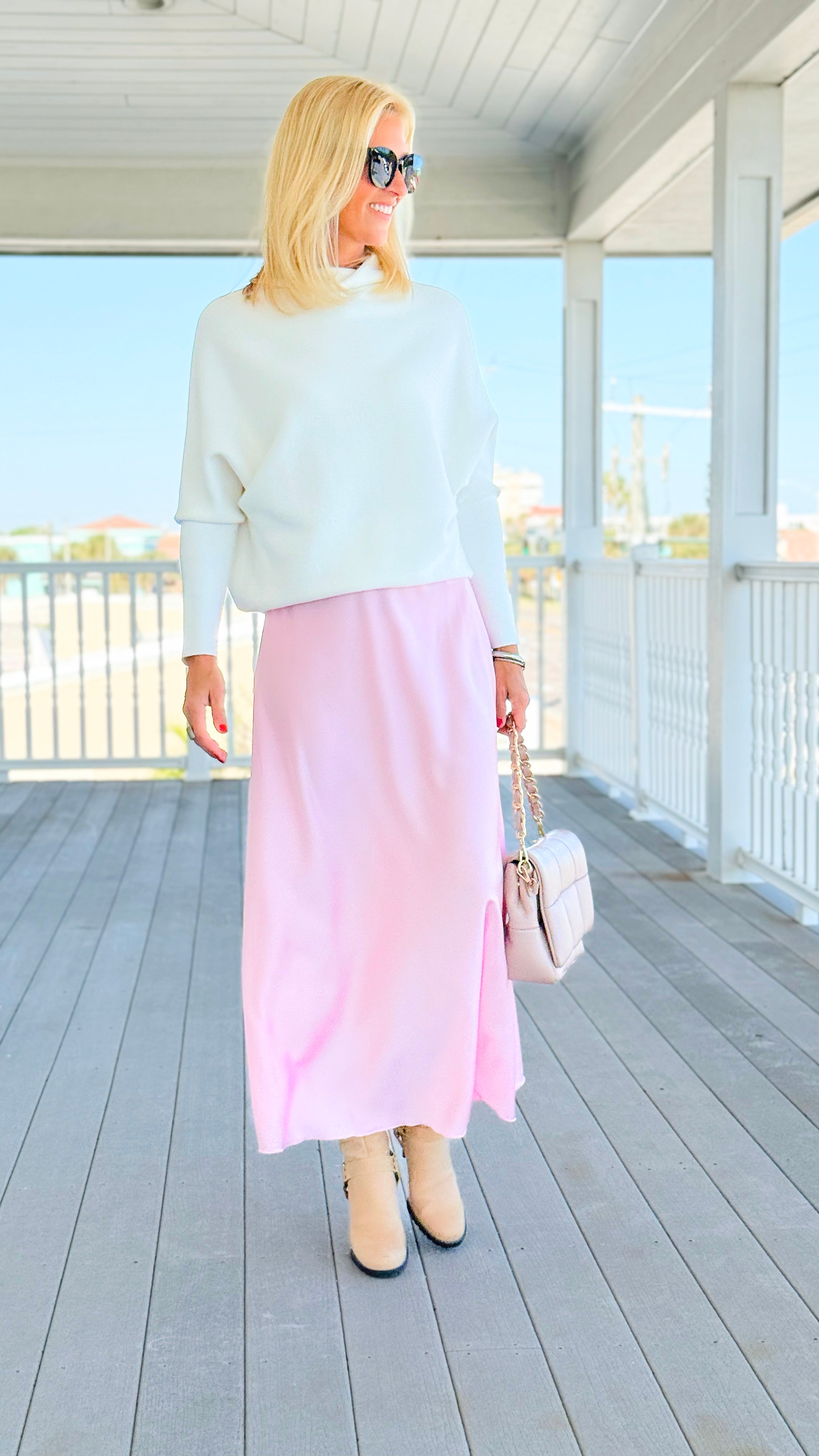 Isabella Italian Skirt- Light Pink-170 Bottoms-SEE YOU IN ROME-Coastal Bloom Boutique, find the trendiest versions of the popular styles and looks Located in Indialantic, FL
