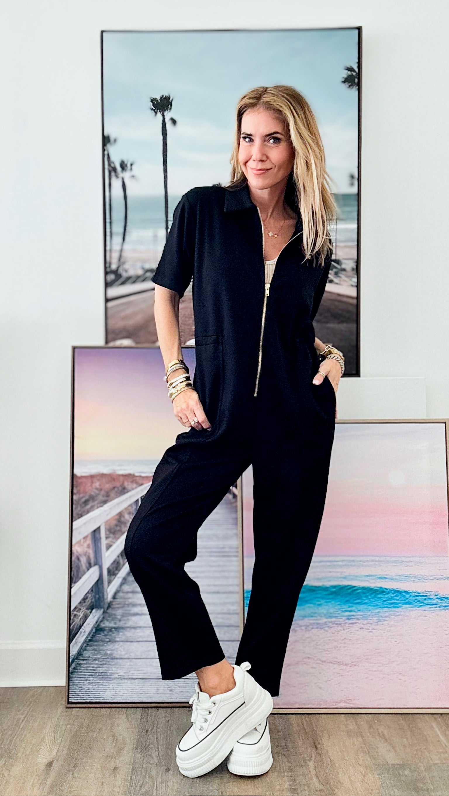 Butter Modal Zip Up Jumpsuit-Black-200 Dresses/Jumpsuits/Rompers-Before You-Coastal Bloom Boutique, find the trendiest versions of the popular styles and looks Located in Indialantic, FL