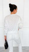 Star Wild Long Sleeve Top- White-110 Long Sleeve Tops-V SKY-Coastal Bloom Boutique, find the trendiest versions of the popular styles and looks Located in Indialantic, FL