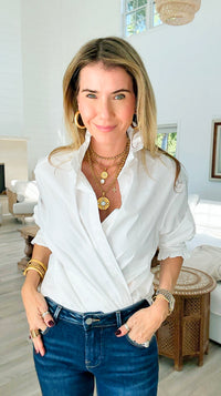 Sophia Ruffled Italian Shirt-110 Long Sleeve Tops-TATTOO Z-Coastal Bloom Boutique, find the trendiest versions of the popular styles and looks Located in Indialantic, FL