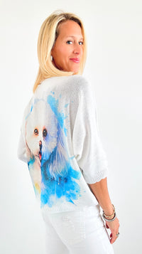 Sweet Puppy Short Sleeve Italian St Tropez Knit-140 Sweaters-Italianissimo-Coastal Bloom Boutique, find the trendiest versions of the popular styles and looks Located in Indialantic, FL