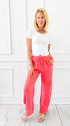 Carefree Fresh Italian Pant- Coral-100 Pants-Italianissimo-Coastal Bloom Boutique, find the trendiest versions of the popular styles and looks Located in Indialantic, FL