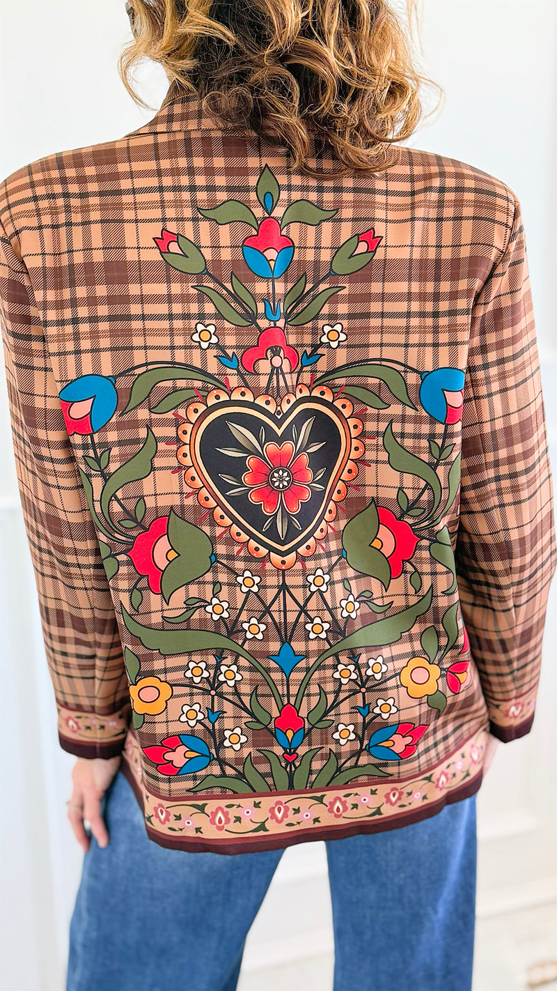 Lover's Garden Italian Blazer-160 Jackets-Italianissimo-Coastal Bloom Boutique, find the trendiest versions of the popular styles and looks Located in Indialantic, FL