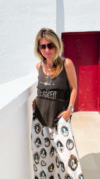 Fearlessly Dreaming Italian Tank Top- Brown