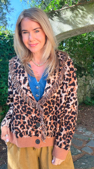 Leopard Luxe Fringe Cardigan