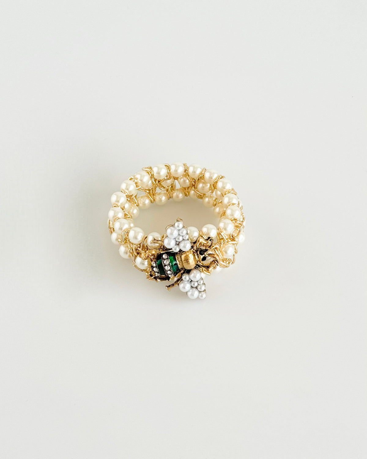 CZ Queen-Bee Pearled Bracelet -Green-230 Jewelry-Chasing Bandits-Coastal Bloom Boutique, find the trendiest versions of the popular styles and looks Located in Indialantic, FL