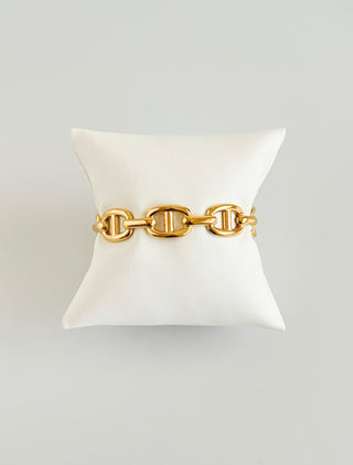 Stainless Steel Puff G Link Cuff Bracelet-230 Jewelry-NYC-Coastal Bloom Boutique, find the trendiest versions of the popular styles and looks Located in Indialantic, FL