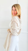 Chic Italian Scarf- Beige-260 Other Accessories-NSP/PORCIENTO-Coastal Bloom Boutique, find the trendiest versions of the popular styles and looks Located in Indialantic, FL