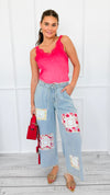 Storybook Stroll Patchwork Pants-170 Bottoms/Shorts-POL-Coastal Bloom Boutique, find the trendiest versions of the popular styles and looks Located in Indialantic, FL