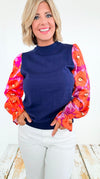 Blossom Belle Colorblock Blouse-110 Short Sleeve Tops-THML-Coastal Bloom Boutique, find the trendiest versions of the popular styles and looks Located in Indialantic, FL