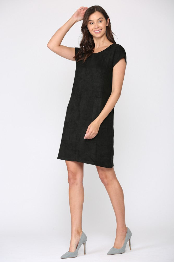 Ariel Suede Dress - Black-200 dresses/jumpsuits/rompers-JOH APPAREL-Coastal Bloom Boutique, find the trendiest versions of the popular styles and looks Located in Indialantic, FL