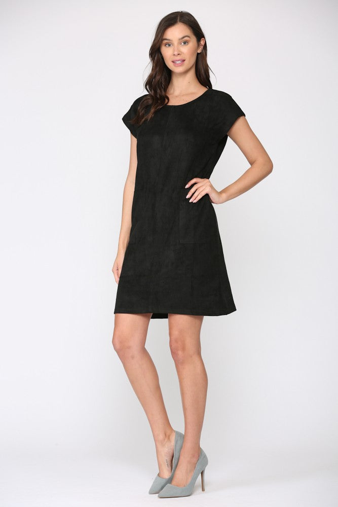 Ariel Suede Dress - Black-200 dresses/jumpsuits/rompers-JOH APPAREL-Coastal Bloom Boutique, find the trendiest versions of the popular styles and looks Located in Indialantic, FL