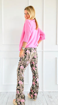 Ruby Fit High Rise Stacked Cargo Pant-170 Bottoms-SMOKE RISE RED-Coastal Bloom Boutique, find the trendiest versions of the popular styles and looks Located in Indialantic, FL