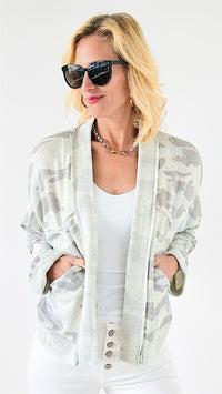 Casual Camo Open Cardigan-150 Cardigans/Layers-mystree-Coastal Bloom Boutique, find the trendiest versions of the popular styles and looks Located in Indialantic, FL