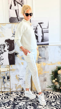 Coastline Half-Zip Pullover & Joggers Set - H Vanilla-210 Loungewear/Sets-Zenana-Coastal Bloom Boutique, find the trendiest versions of the popular styles and looks Located in Indialantic, FL