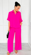 Desert Sunset Draped Set - Hot Pink-210 Loungewear/Sets-ODDI-Coastal Bloom Boutique, find the trendiest versions of the popular styles and looks Located in Indialantic, FL