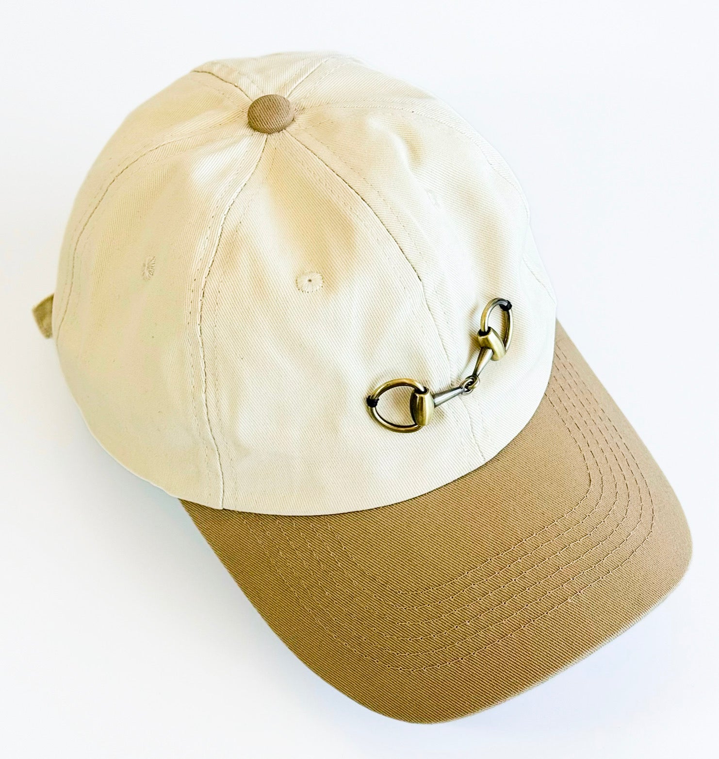 CB Exclusive Two Tone Horsebit Hat - Beige-260 Other Accessories-ICCO ACCESSORIES / Holly-Coastal Bloom Boutique, find the trendiest versions of the popular styles and looks Located in Indialantic, FL