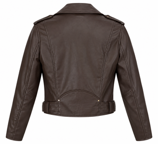 Golden Hour Faux Leather Motor Jacket - Choco Brown