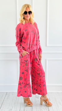 Bloom Away Relaxed Pants - Boho Red-170 Bottoms-EASEL-Coastal Bloom Boutique, find the trendiest versions of the popular styles and looks Located in Indialantic, FL