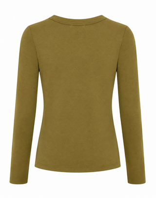Round Neck Knit Top - Moss