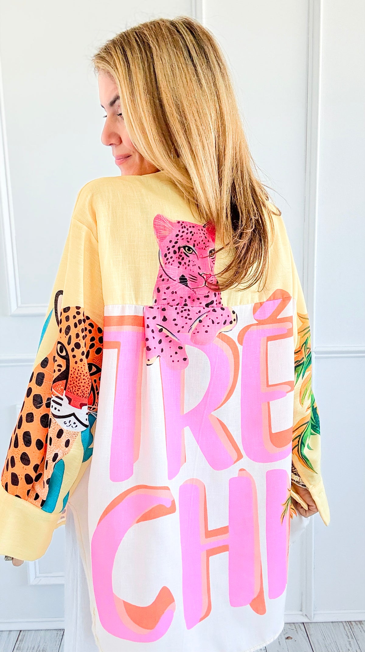 Wild Chic Italian Shirt-170 Bottoms-Italianissimo-Coastal Bloom Boutique, find the trendiest versions of the popular styles and looks Located in Indialantic, FL