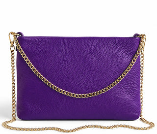 'The Forever' Italian Leather Shoulder Bag- Violet