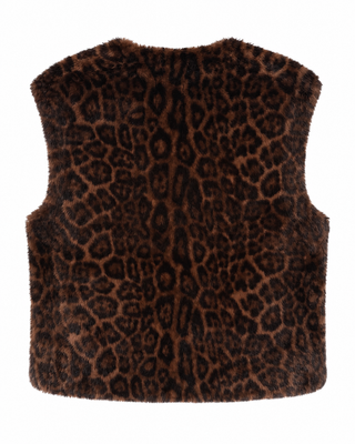 Leopard Print Open Front Vest