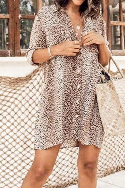 Wildly Feminine Shirt Dress-200 dresses/jumpsuits/rompers-MAZIK-Coastal Bloom Boutique, find the trendiest versions of the popular styles and looks Located in Indialantic, FL