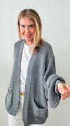 Sugar High Italian Cardigan - Dark Gray-150 Cardigans/Layers-Germany-Coastal Bloom Boutique, find the trendiest versions of the popular styles and looks Located in Indialantic, FL