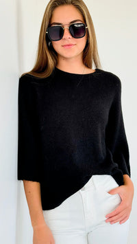 Dreamy Soft Italian Sweater- Black-140 Sweaters-Italianissimo-Coastal Bloom Boutique, find the trendiest versions of the popular styles and looks Located in Indialantic, FL