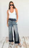 Duo Layer Straight Jeans-170 Bottoms-Hot & Delicious-Coastal Bloom Boutique, find the trendiest versions of the popular styles and looks Located in Indialantic, FL