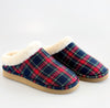 Plaid Sherpa-Lined Slippers - Navy-250 Shoes-Corkys-Coastal Bloom Boutique, find the trendiest versions of the popular styles and looks Located in Indialantic, FL