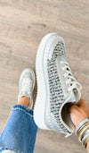 Chunky Tweed Platform Sneakers - Silver-250 Shoes-Shoe La La-Coastal Bloom Boutique, find the trendiest versions of the popular styles and looks Located in Indialantic, FL