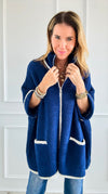 Cloud Comfort Cardigan - Navy-160 Jackets-NYW-Coastal Bloom Boutique, find the trendiest versions of the popular styles and looks Located in Indialantic, FL