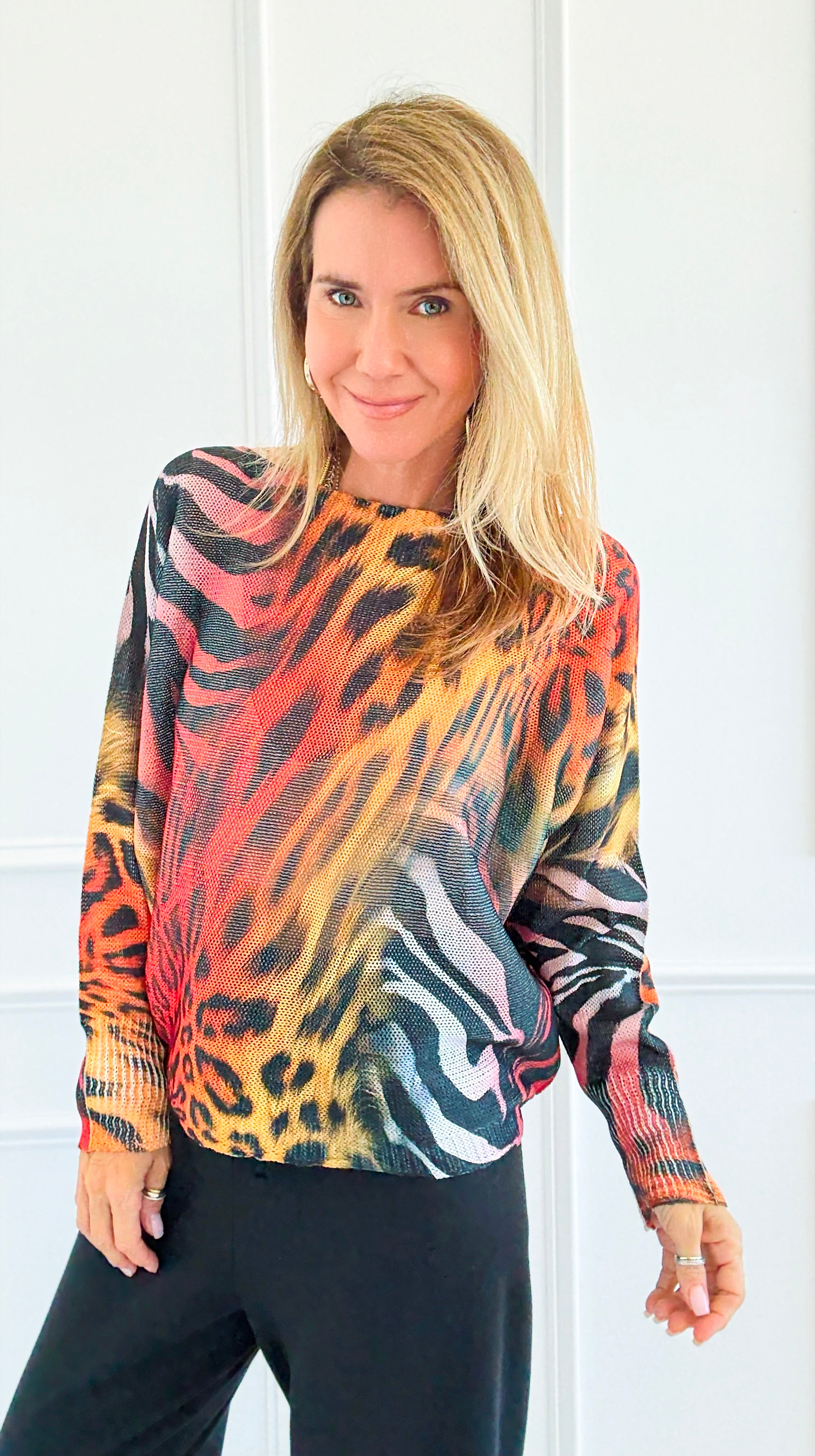 Untamed Allure Italian St Tropez Sweater-140 Sweaters-SORPRESA-Coastal Bloom Boutique, find the trendiest versions of the popular styles and looks Located in Indialantic, FL