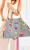 Patch Perfect Italian Tote Bag- Grey-240 Bags-DEDA SRL-Coastal Bloom Boutique, find the trendiest versions of the popular styles and looks Located in Indialantic, FL