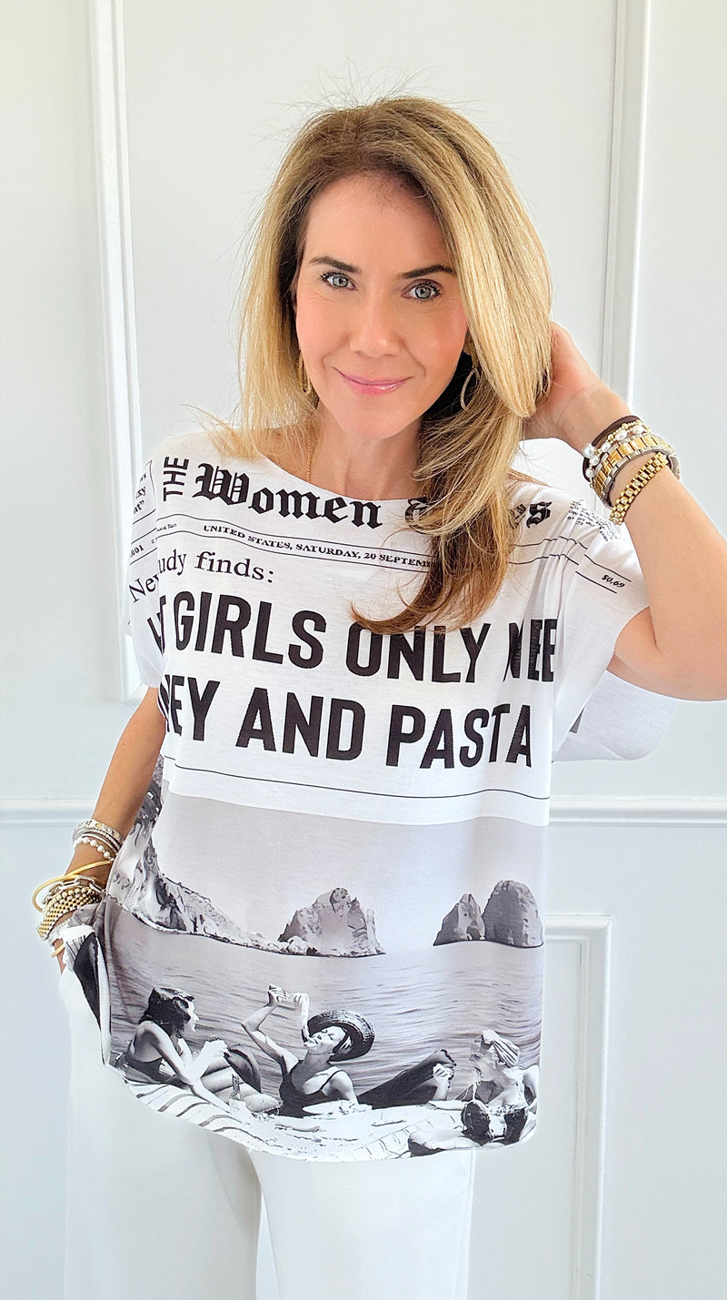 Women Times Italian Graphic Tee-110 short Sleeve Top-Italianissimo-Coastal Bloom Boutique, find the trendiest versions of the popular styles and looks Located in Indialantic, FL
