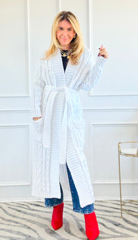Wrapped in Cable Confidence Cardigan - White