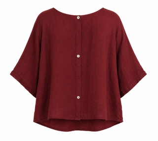 Drift Away Button Back Linen Italian Top